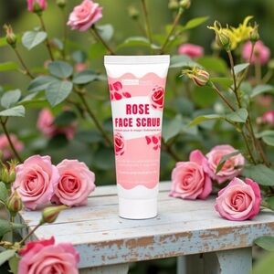 Beauty Treats Rose & Walnut Grit Exfoliating Face Scrub Cruelty-Free Exfoliation